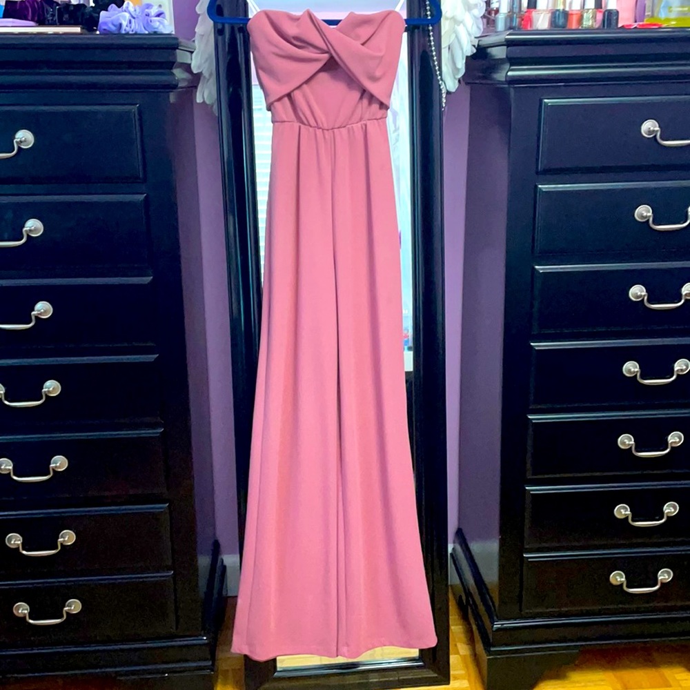 Windsor Pink Strapless Jumpsuit XS